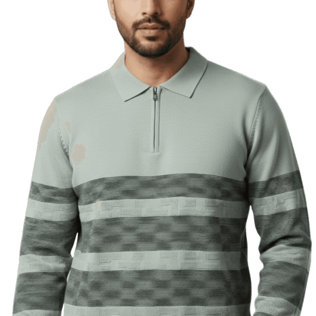 Cotton Collar Green T-shirt