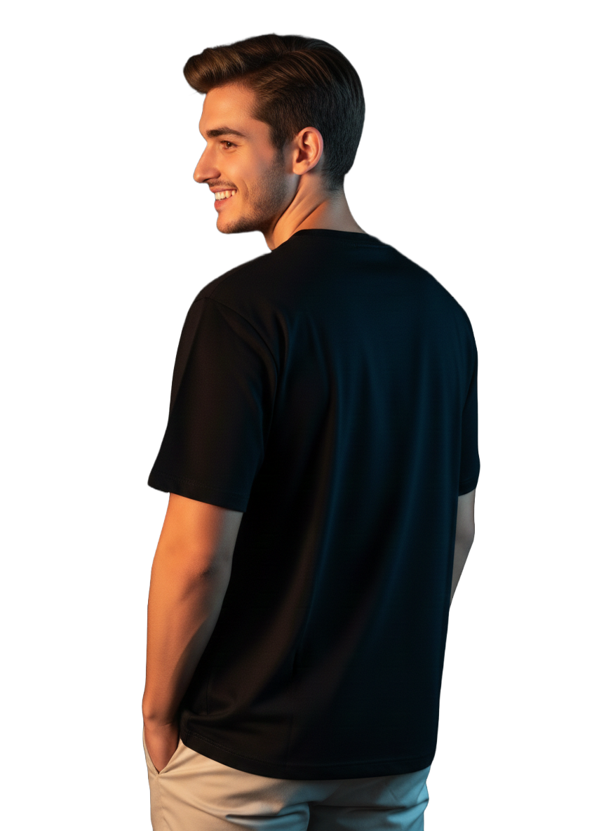Cotton Over Size Black T-shirt