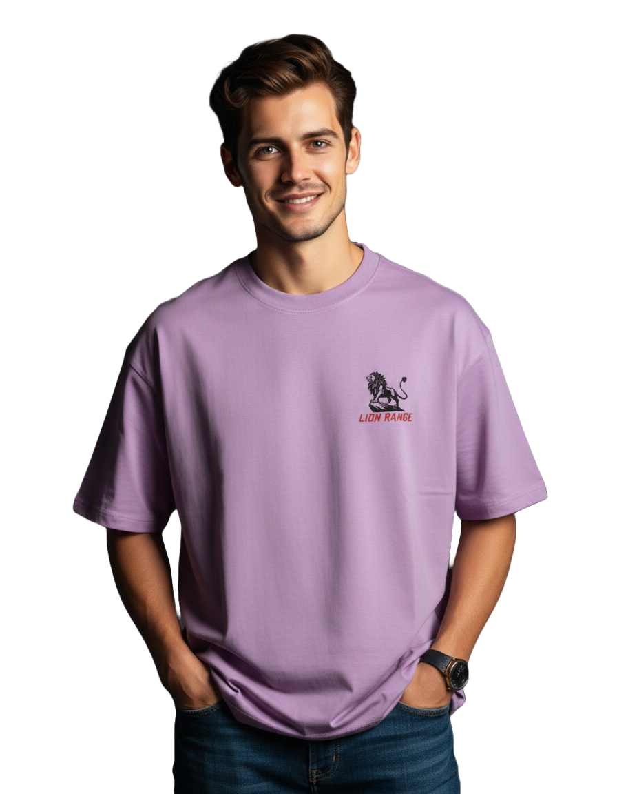 Cotton Lavender Over Size T-shirt