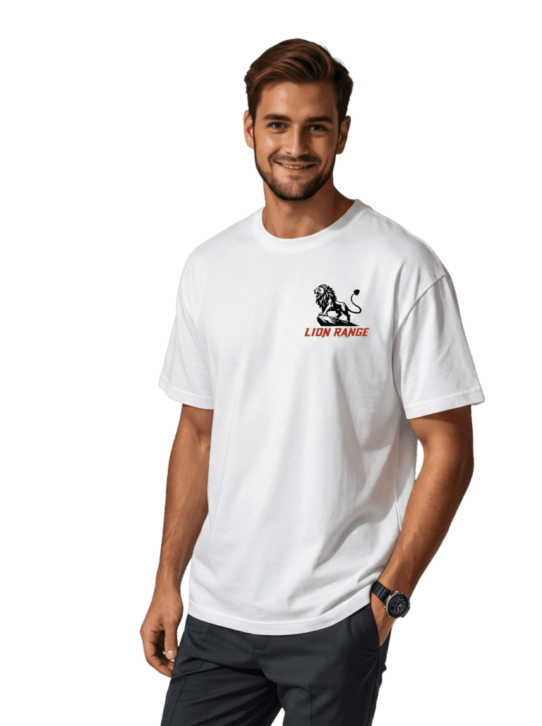 White Cotton Oversize T-Shirt | Lion Range