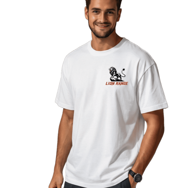 White Cotton Oversize T-Shirt | Lion Range