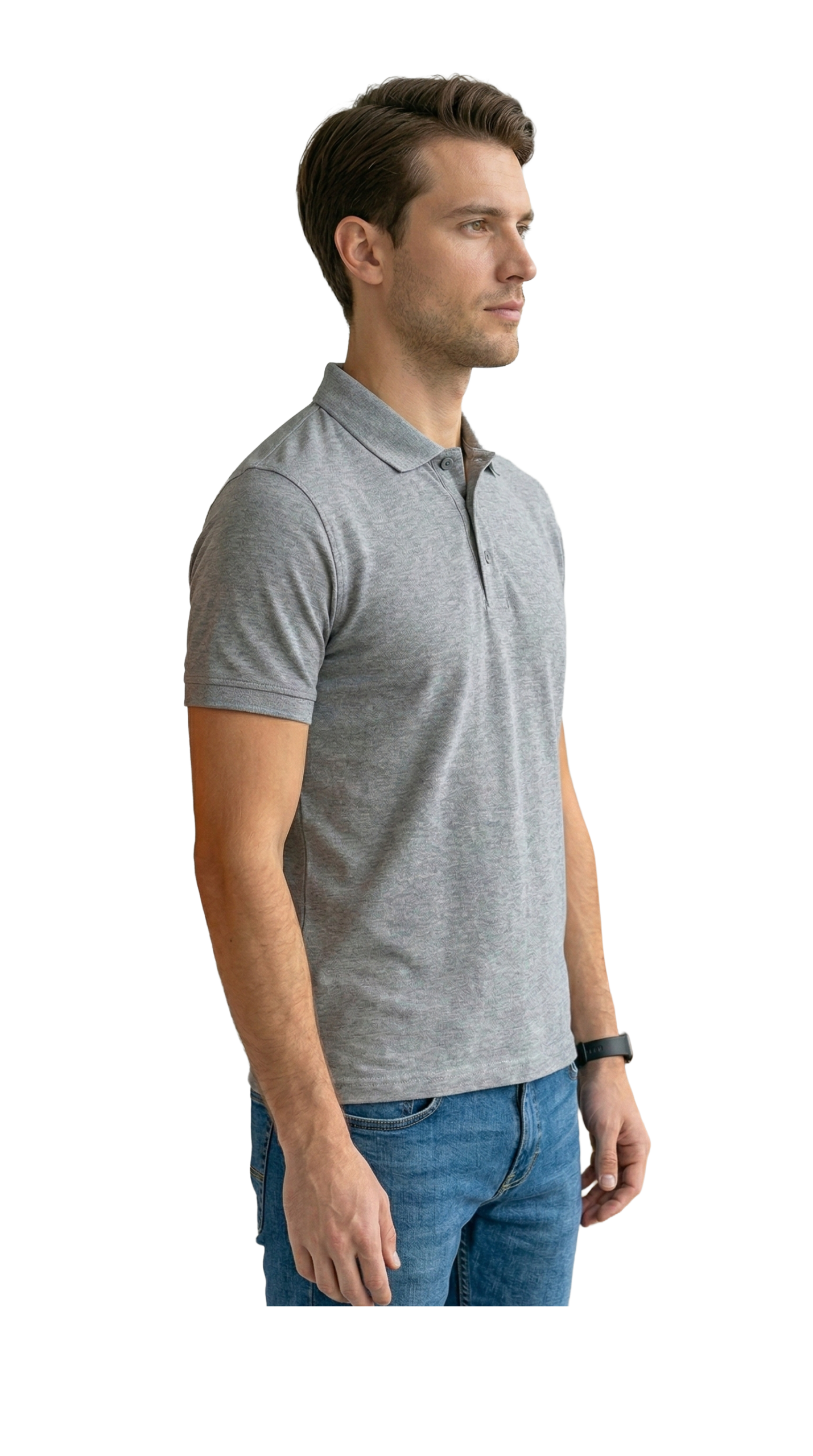 POLO Grey Cotton T-shirt For Men
