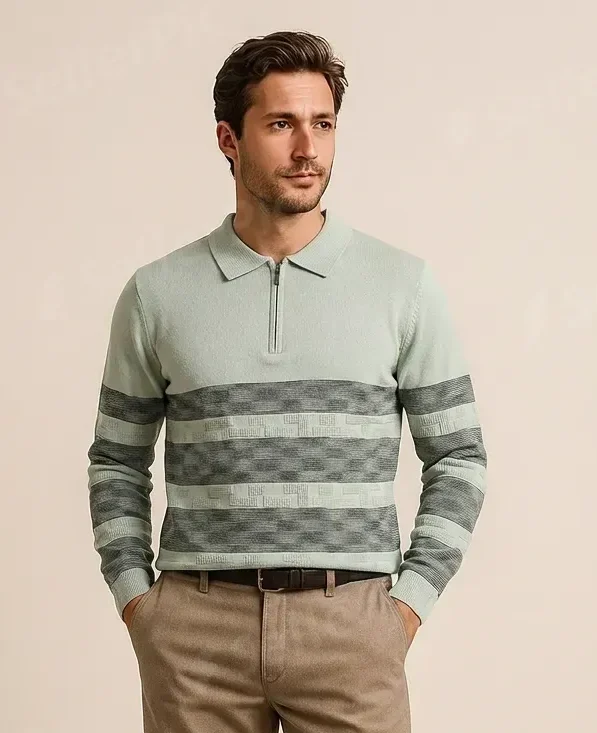 Knitted collar T-shirt